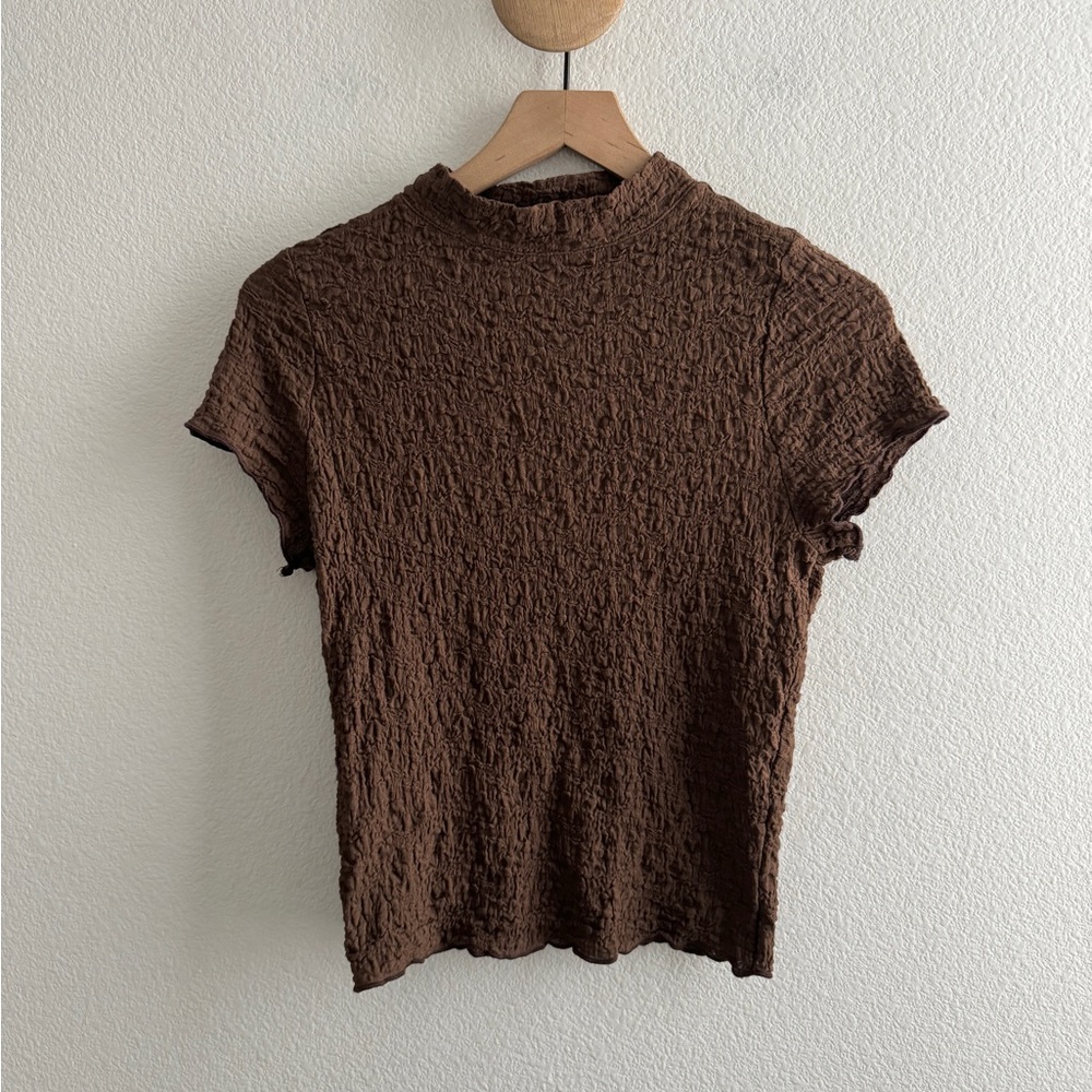 Lisa Says Gah Brown Textured Top